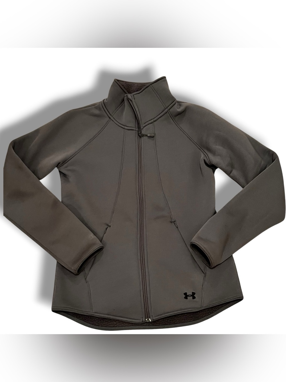 Under Armour Cold Gear Gray Textured Full-Zip Jacket- Sz Youth M Boy Girl E9